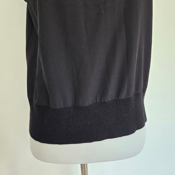 Athleta Zephyr Shell Tank Black Crew Neck Ribbed Trim Women XS - Picture 6 of 12
